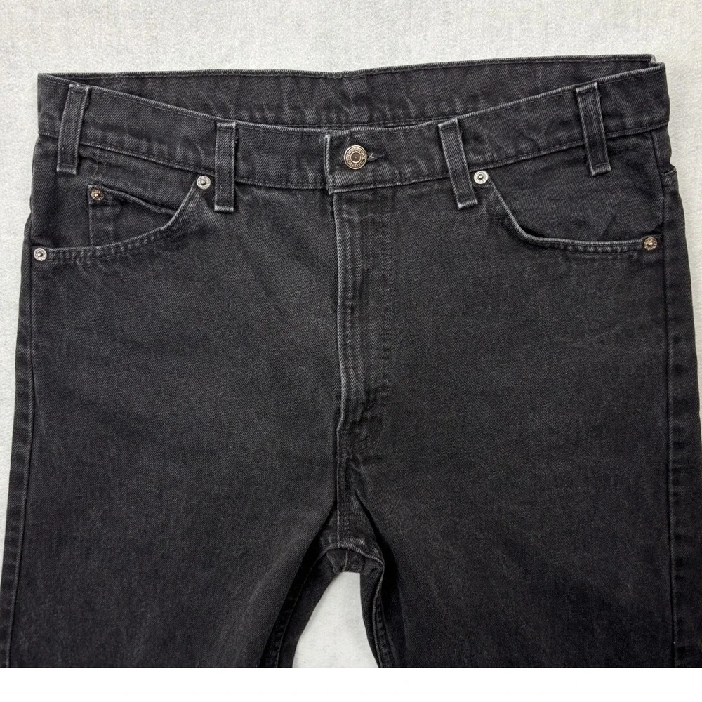Vintage Levis 505 Orange Tab Faded Black Straight Leg Jeans Mens 36x32 515 Stamp